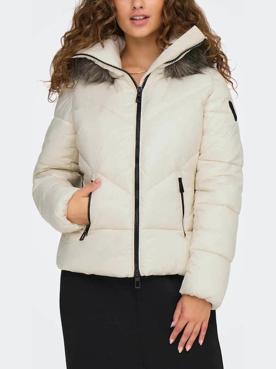 Only Short Women's Puffer Jacket for Winter Birch