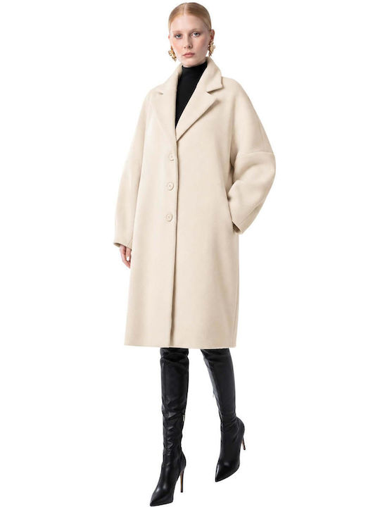 Damenmantel in Ecru Oversized