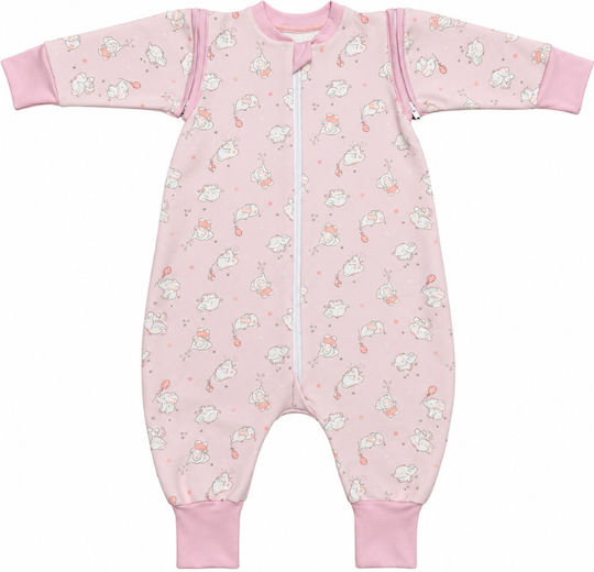 Kidizi Spring Sleeping Bag with Legs Elefun 1 Tog Pink with Detachable Sleeves