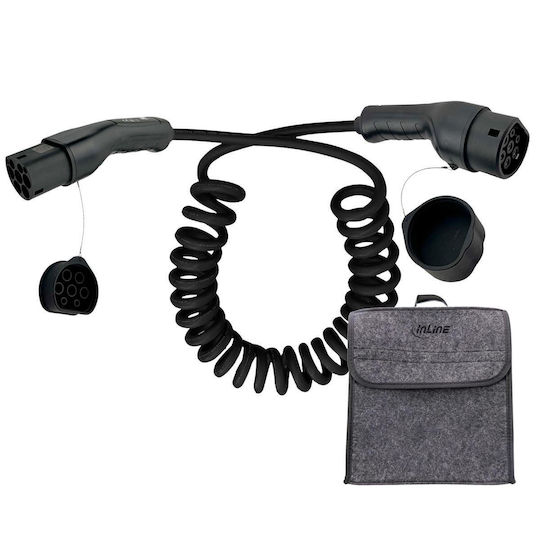 Inline Ladekabel für Elektroautos Type 2 22kw Dreiphasig Spiral 5m 16285s