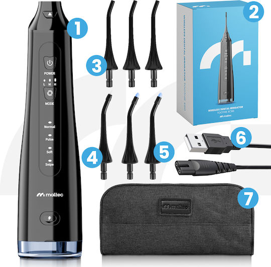 Water Flosser 320ml Επαναφορτιζόμενο & Αδιάβροχο με Θήκη Ταξιδίου