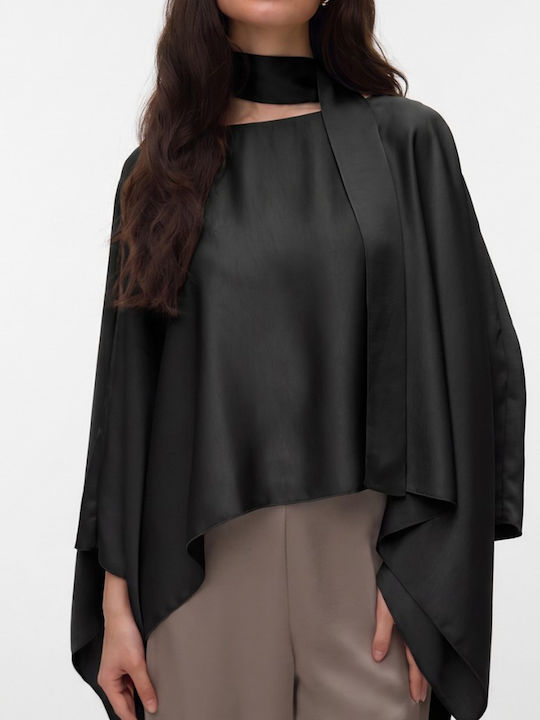 Vero Moda Vero Moda Damenbluse aus Satin, Langärmelig, Black