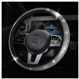 Steering Wheel Cover Size M Black Diamond Smartic Model Sma-000538