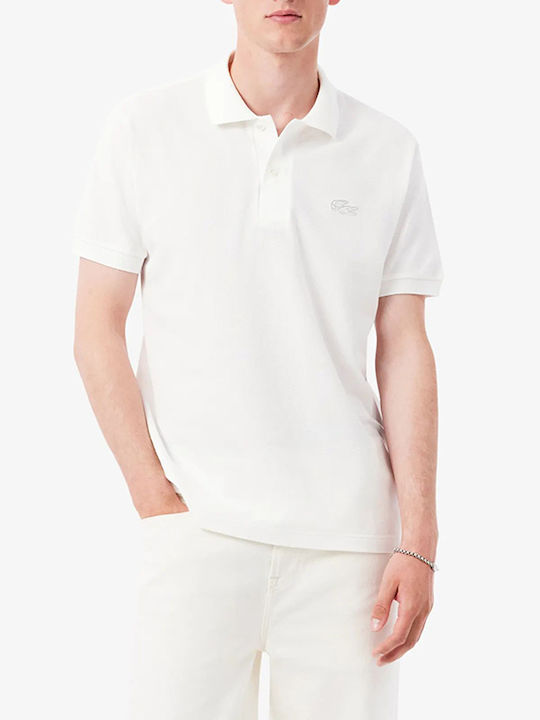 Lacoste Поло тениска с къс ръкав в цвят екрю