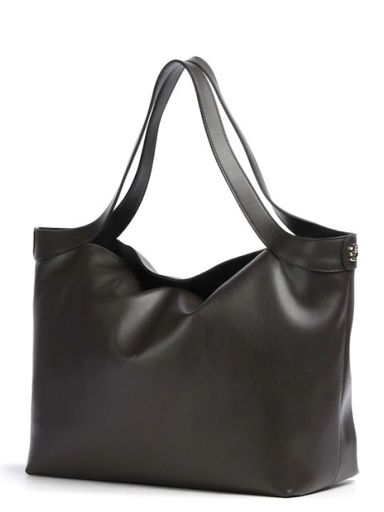 Caylie Leather Women's Tote Bag Dark Brown