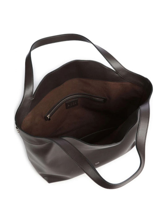 Caylie Leather Women's Tote Bag Dark Brown