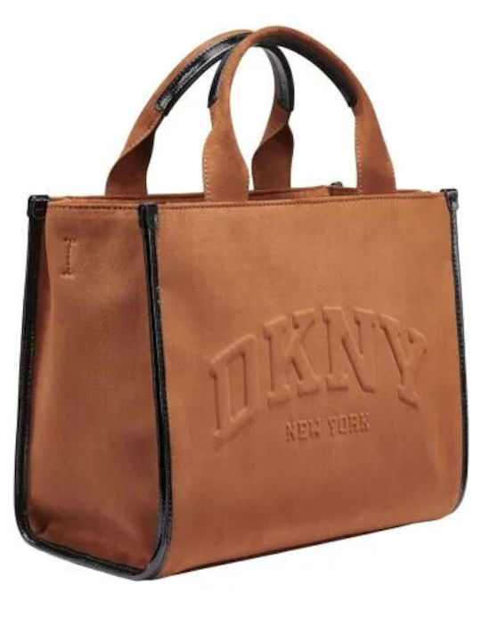 Υφασμάτινη Γυναικεία Tote Τσάντα Suede Καφέ