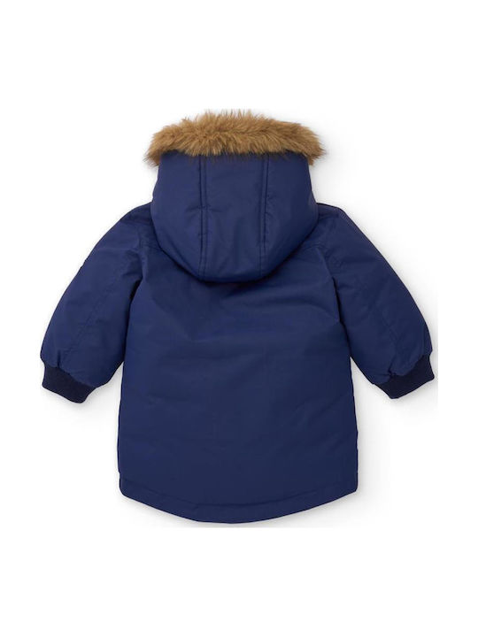 Kids’ Short Lined Parka with Hood Blue