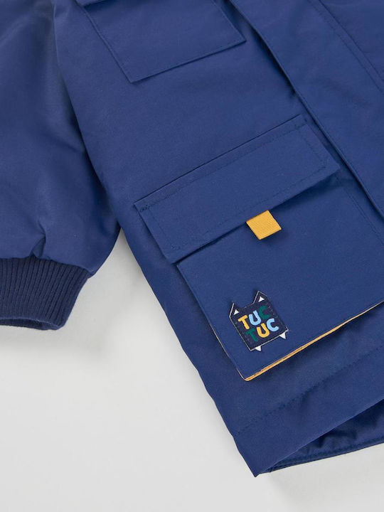 Kids’ Short Lined Parka with Hood Blue