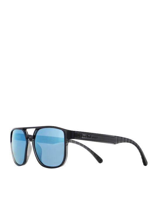 Unisex Sunglasses with Dark Grey / Blue Horn-Rimmed Frame Polarized Mirror
