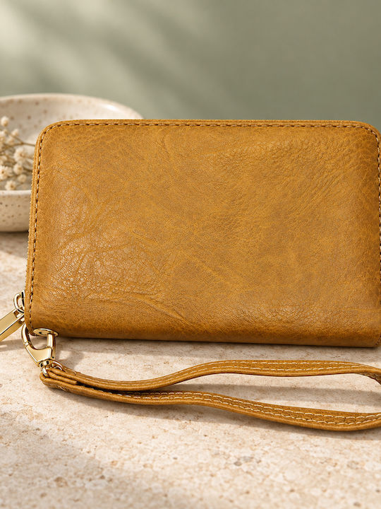 Kleine Damenbrieftasche in Tabakbraun