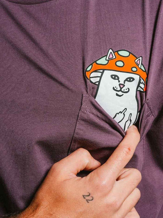 Pocket T-Shirt Burgunderrot