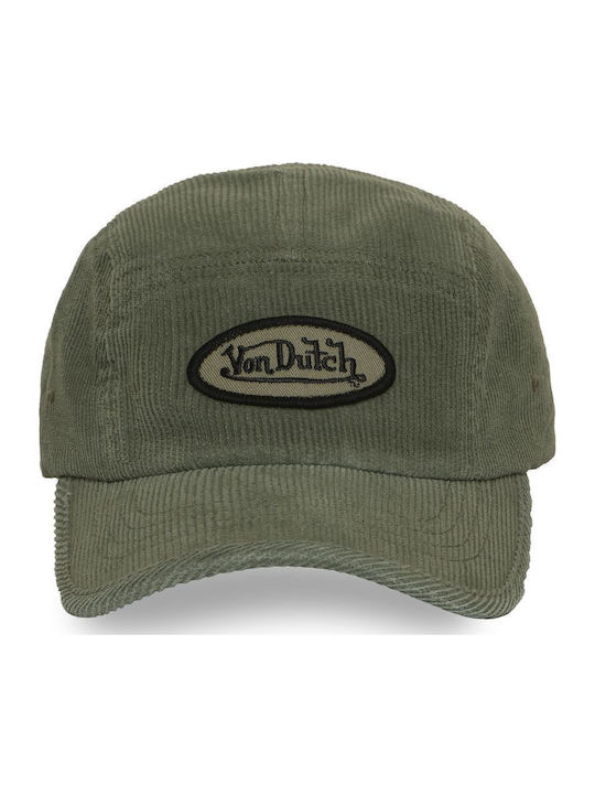 Шапка Von Dutch – Зелена От Маслиненозелен Кадифен Рипс