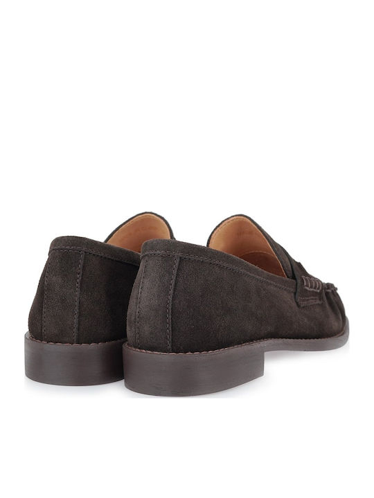 Leather Women's Loafers in Brown Color
