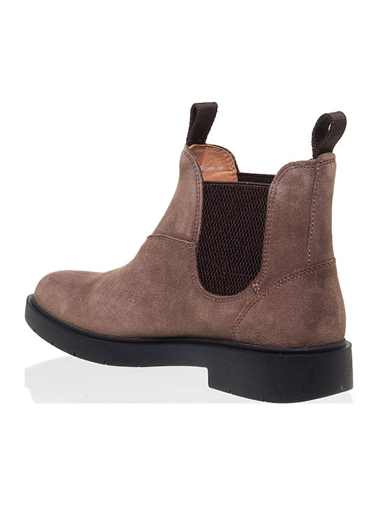D Spherica Ec1 B Suede Γυναικεία Μποτάκια Αστραγάλου Μπεζ