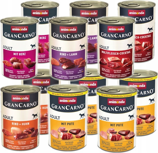 Grancarno Hrana Umedă Pentru Câini în Conservă Dietă Fără Cereale 12x400gr