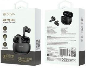 Devia EM423 In-ear Безжични Слушалки Bluetooth със Заряден Калъф Черни