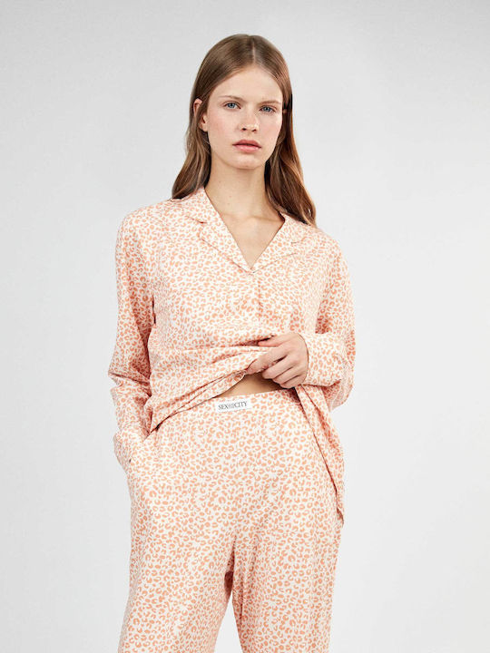 Gisela Winter Women's Pyjama Set Soft Salmon