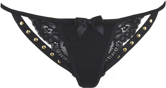 Axami V-9788 Γυναικείο Sexy String με Δαντέλα Slip Black