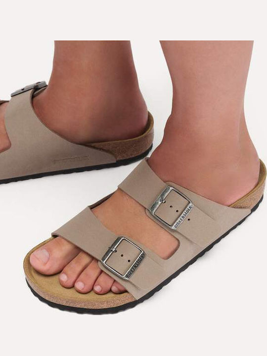 Women's Flat Sandals Beige Narrow Fit