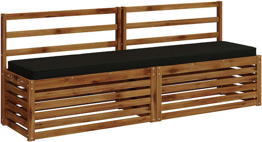 vidaXL Gartenbankkissen Schwarz 2 Stück 200 x 40 cm
