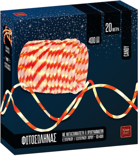 Christmas Tube Light 400 Bulbs with Programs and Remote Control 20m IP44