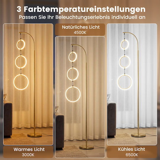 Costway LED Floor Lamp H180 x L25 cm with Adjustable White Light