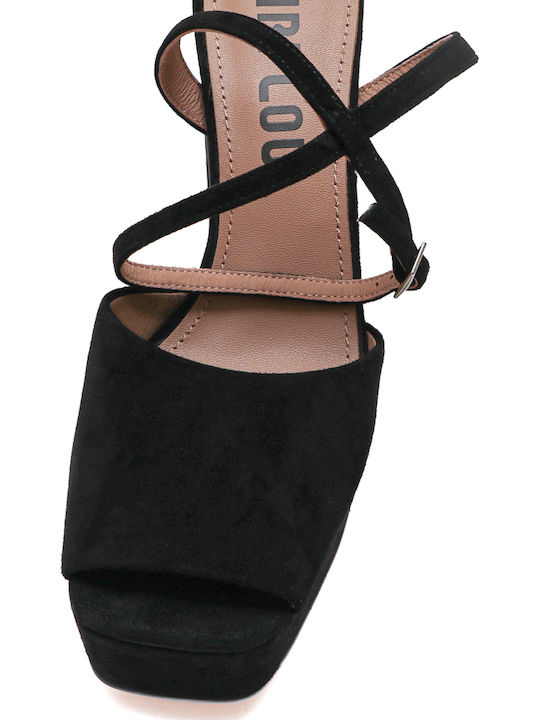 Wildleder-Sandalen Schwarz
