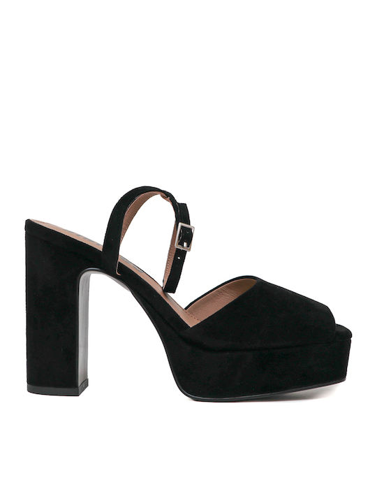 Wildleder-Sandalen Schwarz