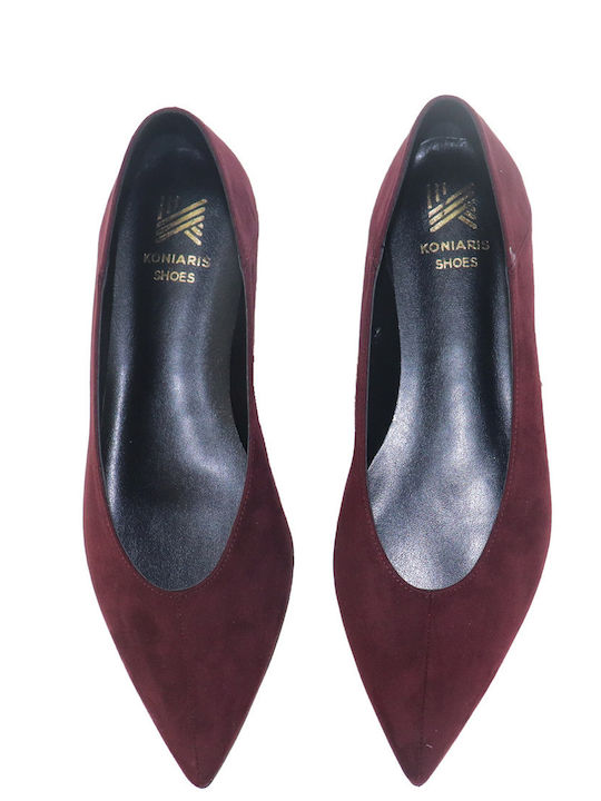 Women's Pointed-Toe Anatomic Ballet Flats in Burgundy Suede