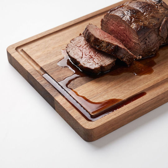Relaxdays Set of 3 Brown Wooden Bread Cutting Boards 40x30 cm