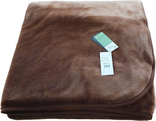 Manterol Casa Polo Spanish Velvet Blanket Semi-Double 180x240cm Coral