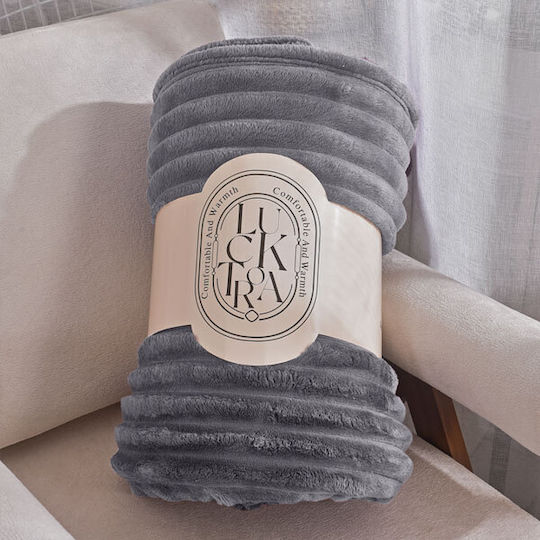 SpitiBazaar Single Velvet Blanket 160x240cm Dark Grey