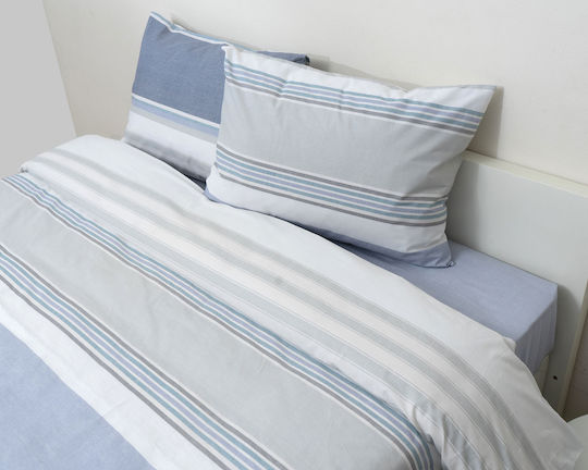 Anna Riska Super-Double Fitted Sheet Set 160x200+25 cm Hunter Blue (4 pcs)