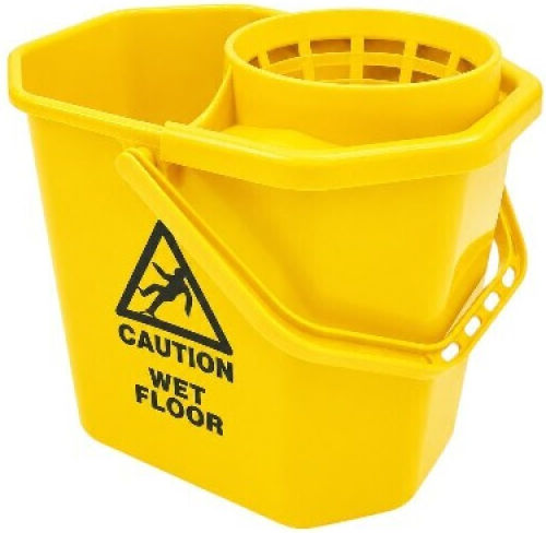 IPC Pulex Plastic Bucket with Wringer 12 L Capacity Yellow