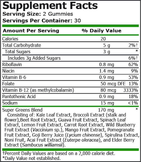 Pure Nutrition Super Greens 60 таблетки Ягода Диня