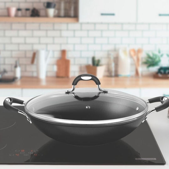 Tramontina Monaco Aluminum Wok with Lid and Non-Stick Coating 32cm Tramontina Monaco Aluminum Wok with Lid and Non-Stick Coating 32cm