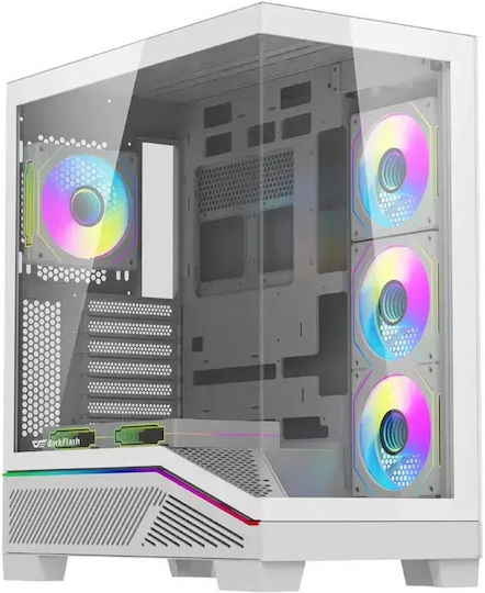 K430 Gaming Midi Tower Computer Case with Side Window White