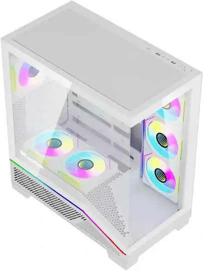 K430 Gaming Midi Tower Computer Case with Side Window White