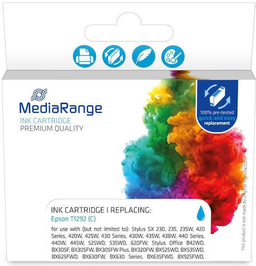MediaRange Съвместима мастилена касета за инжекционен принтер Epson T1292C 420 страници 11.5мл Cyan MRET129C