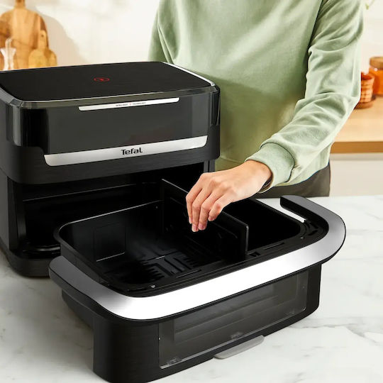 Tefal Ever Fry Dual Flex Еър Фрайър с Wi-Fi и Двойна Подвижна Кошница 9 л Черен
