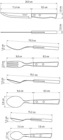 Tramontina Cutlery Set 18/10 Stainless Steel Silver 24 Pieces