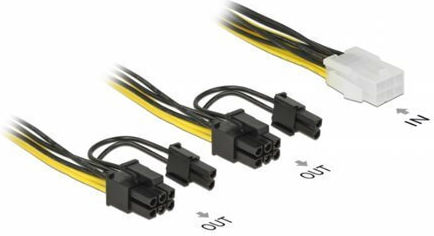 DeLock 6-Pin PCIe - 8-Pin PCIe Cable 0.15m Πολύχρωμο 85452