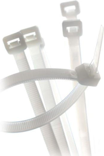 Onnline Plastic Cable Ties 203mm x 3.6mm in White Colour (100 pcs) HDL087