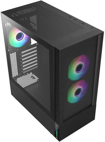 AG-TEMPEST-MESH-BK Gaming Midi Tower Computer Case with Side Window Black