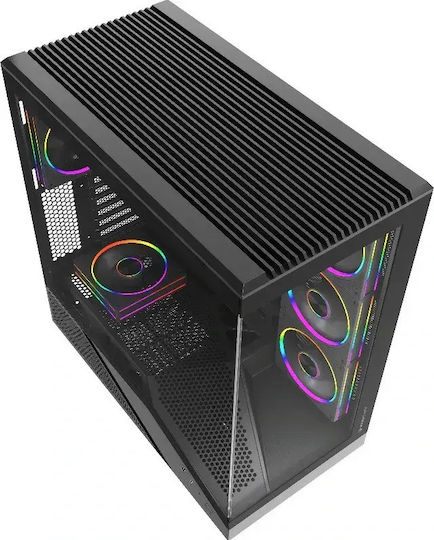 AG-SPECTRE-BK Gaming Midi Tower Computer Case with Side Window Black
