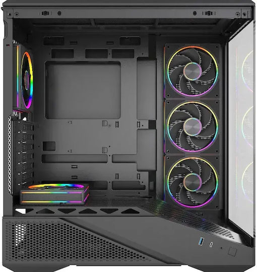 AG-SPECTRE-BK Gaming Midi Tower Computer Case with Side Window Black