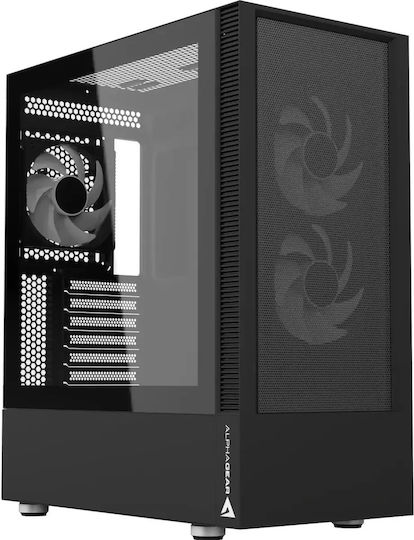 AG-TEMPEST-MESH-BK Gaming Midi Tower Computer Case with Side Window Black