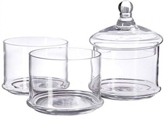 Karvounis General Use Glass Jar with Lid Transparent 43x16x43cm 1 Pieces