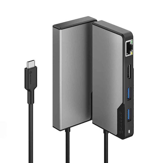 Alogic Fusion Alpha USB-C Docking Station με HDMI 4K PD Ethernet Ασημί
